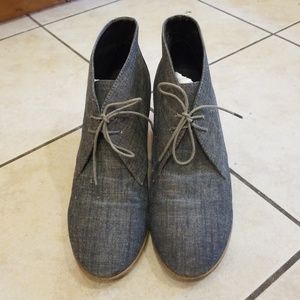 Madewell Lace-Up Stacked Heel Ankle Boots 8.5